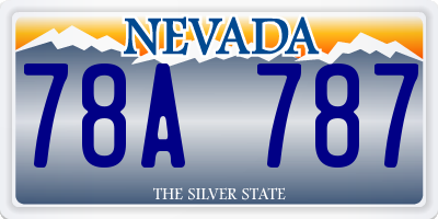 NV license plate 78A787