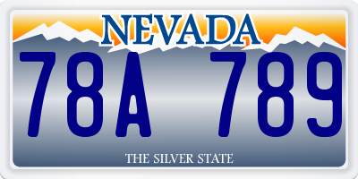 NV license plate 78A789