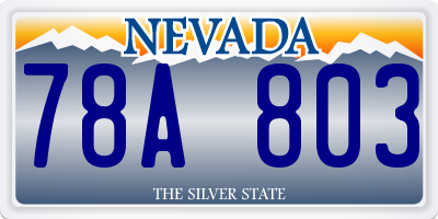 NV license plate 78A803