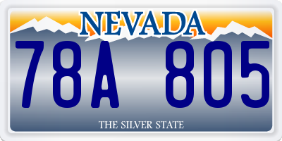 NV license plate 78A805