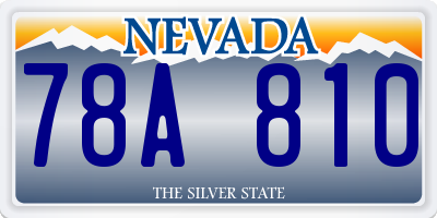 NV license plate 78A810