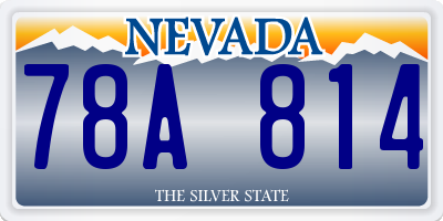 NV license plate 78A814