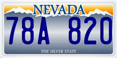 NV license plate 78A820