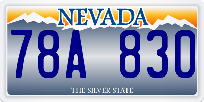 NV license plate 78A830