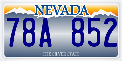 NV license plate 78A852