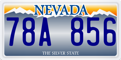 NV license plate 78A856