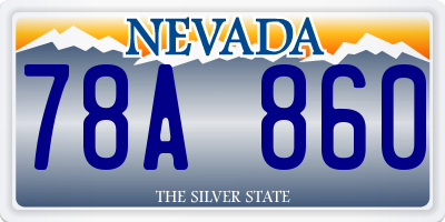 NV license plate 78A860