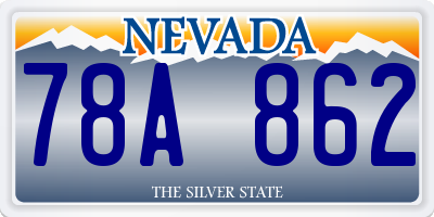 NV license plate 78A862