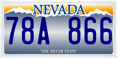 NV license plate 78A866