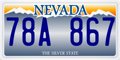 NV license plate 78A867
