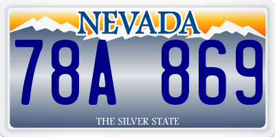 NV license plate 78A869