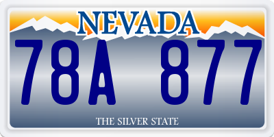 NV license plate 78A877
