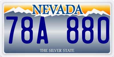NV license plate 78A880