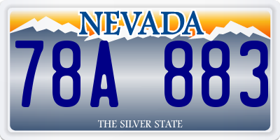 NV license plate 78A883