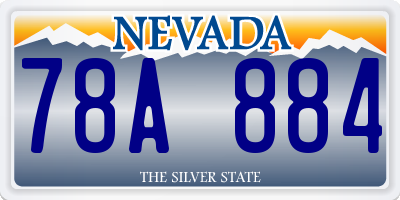 NV license plate 78A884