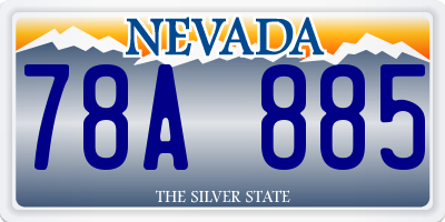 NV license plate 78A885