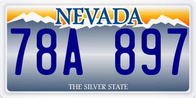 NV license plate 78A897