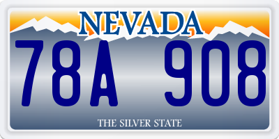 NV license plate 78A908