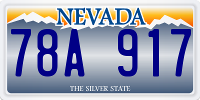 NV license plate 78A917