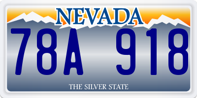 NV license plate 78A918