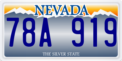 NV license plate 78A919