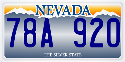 NV license plate 78A920