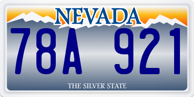 NV license plate 78A921
