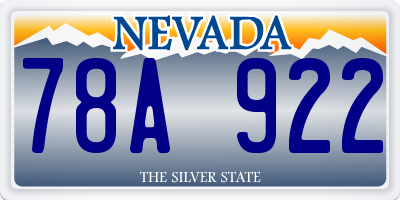 NV license plate 78A922