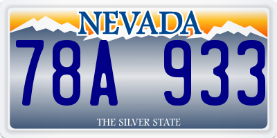 NV license plate 78A933