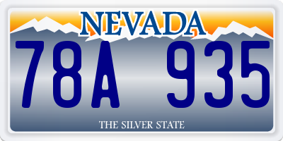 NV license plate 78A935