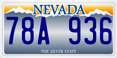 NV license plate 78A936