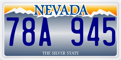 NV license plate 78A945