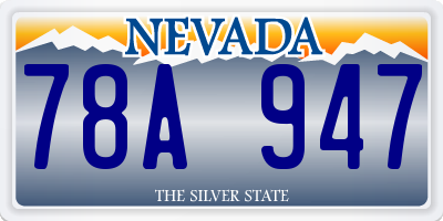 NV license plate 78A947