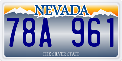 NV license plate 78A961