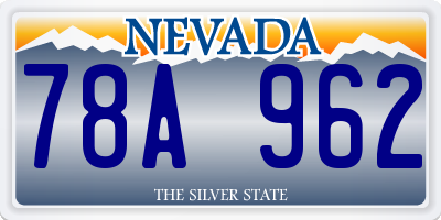 NV license plate 78A962