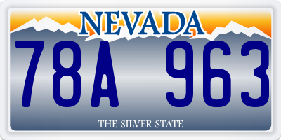 NV license plate 78A963