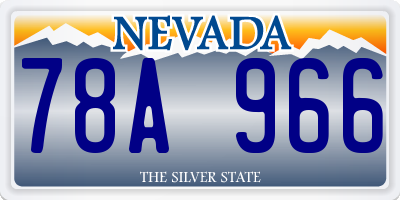 NV license plate 78A966