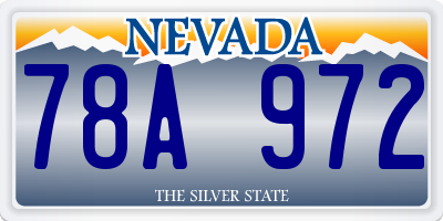 NV license plate 78A972