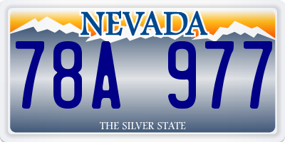 NV license plate 78A977