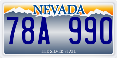 NV license plate 78A990