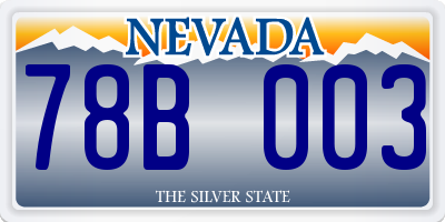 NV license plate 78B003
