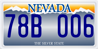 NV license plate 78B006