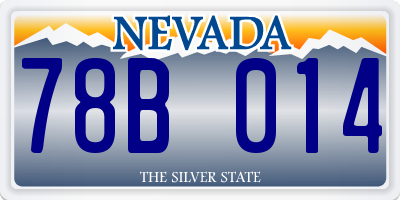 NV license plate 78B014