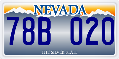 NV license plate 78B020