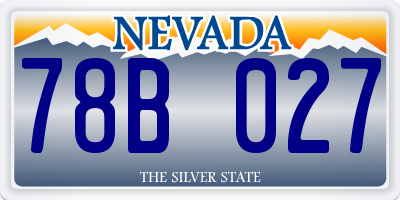 NV license plate 78B027