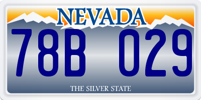NV license plate 78B029
