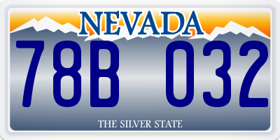 NV license plate 78B032