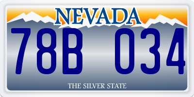 NV license plate 78B034