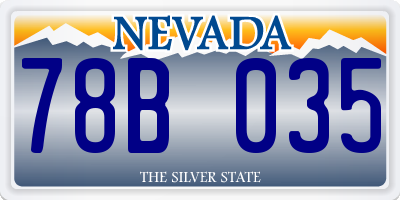 NV license plate 78B035