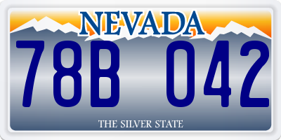 NV license plate 78B042